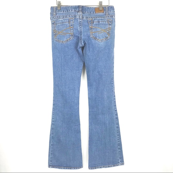 Aeropostale Hailey Skinny Flare Jeans 3/4 Blue - Picture 4 of 8